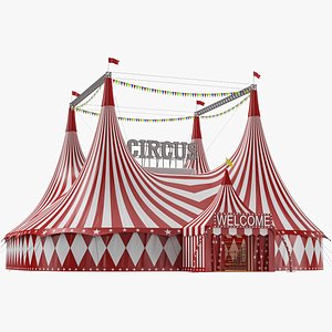 Interior And Exterior Circus Tent 03 3D model