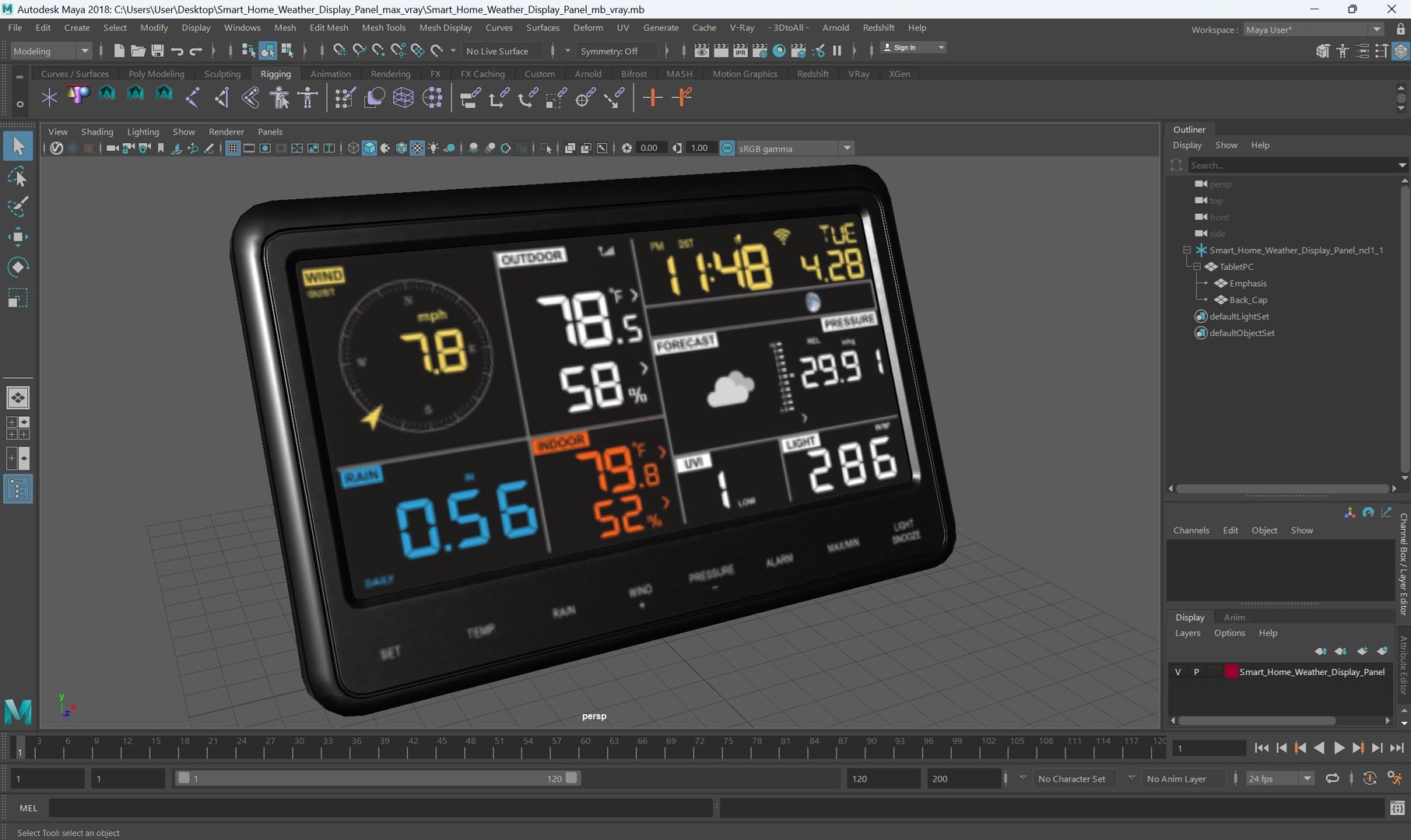Smart Home Weather Display Panel 3D Model - TurboSquid 2384818