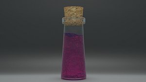 low-poly poison bottle 3D