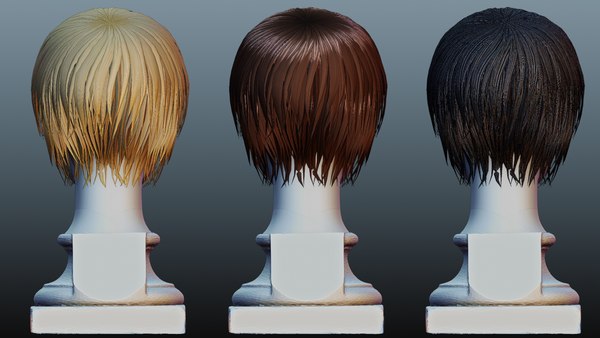 Modelo de cabelo feminino low poly 2 cores Modelo 3D - TurboSquid 2073396