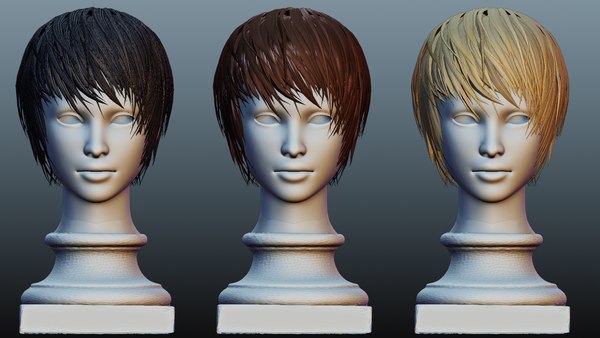 Modelo de cabelo feminino low poly 2 cores Modelo 3D - TurboSquid 2073396