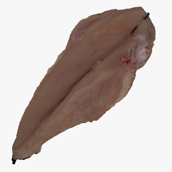 3D Chicken Breast Skin Off 02 RAW Scan model