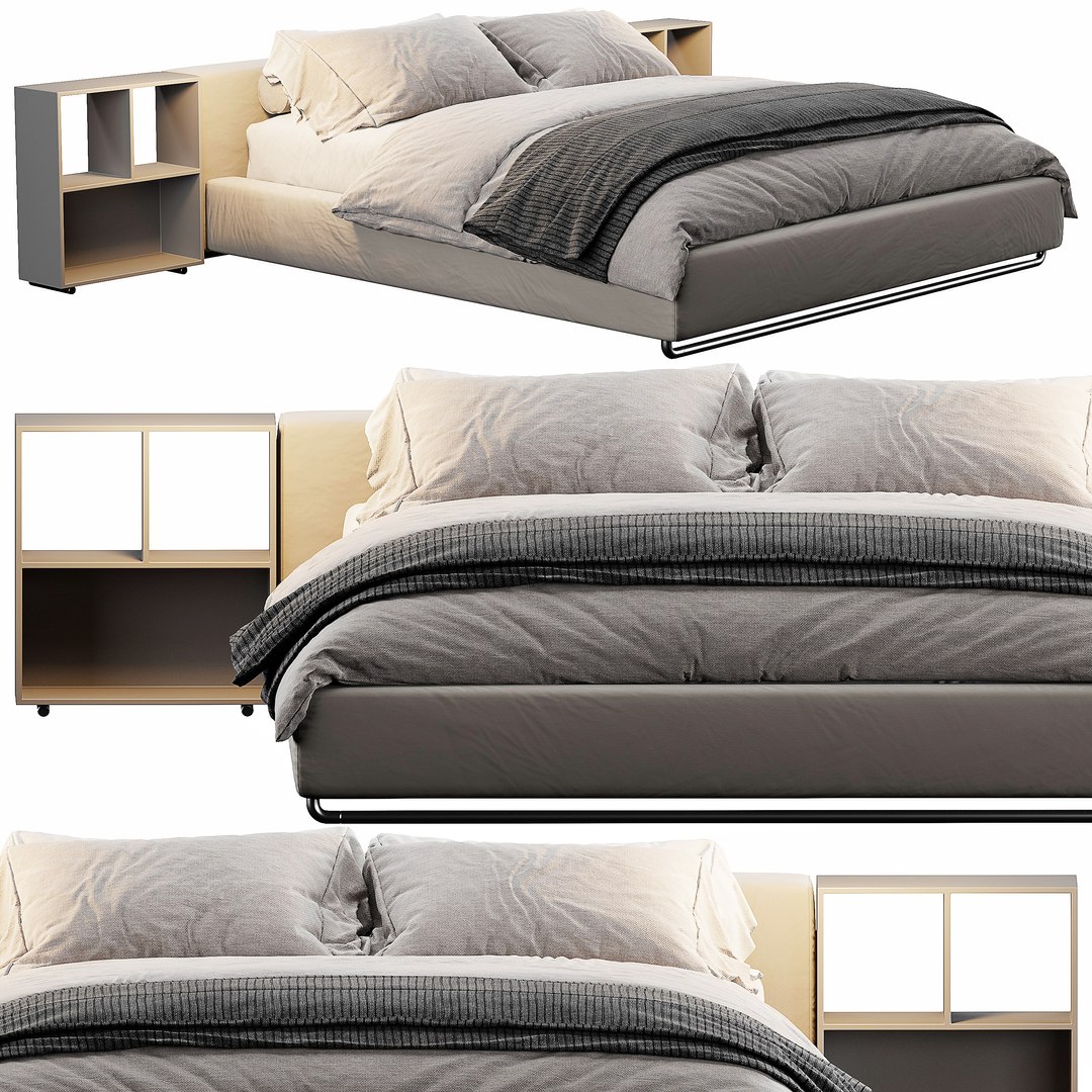 Flexform Groundpiece Bed 3D Model - TurboSquid 2121513