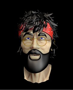 hippie man guy 3d 3ds