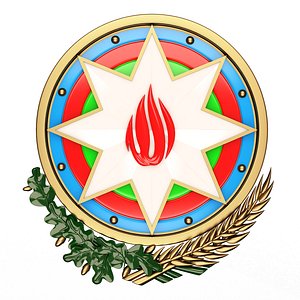 Coat of arms of Azerbaijan Colored 3D model