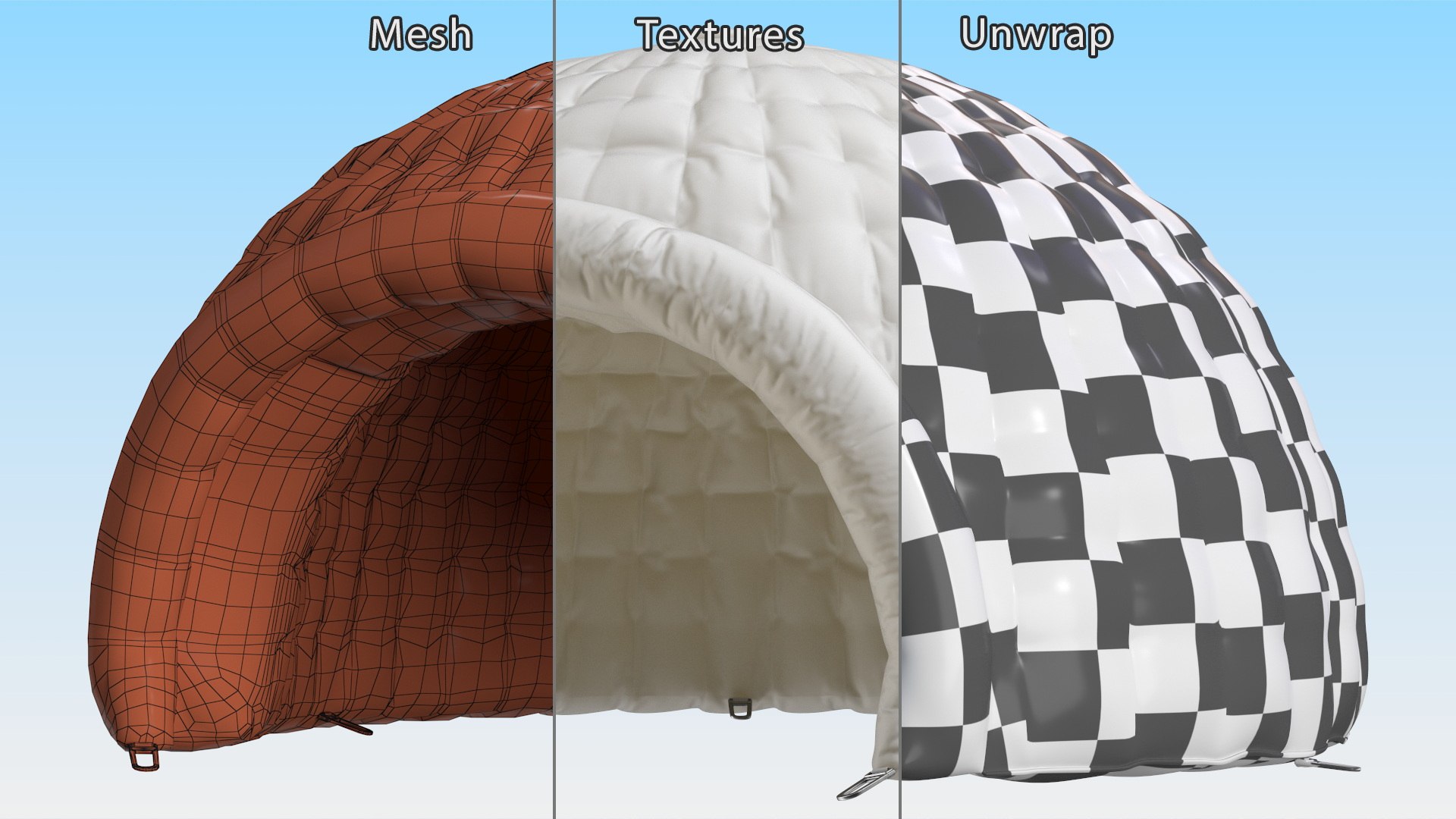 3D Inflatable Igloo Tent White model https://p.turbosquid.com/ts-thumb/pG/T4zNVE/em/inflatableiglootentwhitec4dmodel014/jpg/1714097161/1920x1080/fit_q87/b479f4bb12aecc4a4ebdbe2cfc81dff92209f6d7/inflatableiglootentwhitec4dmodel014.jpg