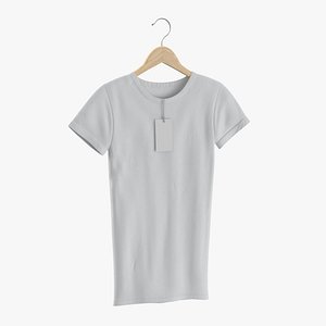 female crew neck hanging 3D model