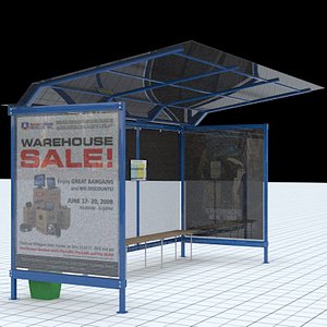 3d busstop bus stop model