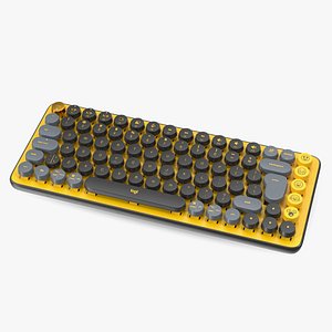 Pop Key Keyboard Logitech Yellow 3D model