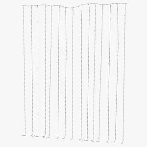 Christmas Curtain Lights White 3D