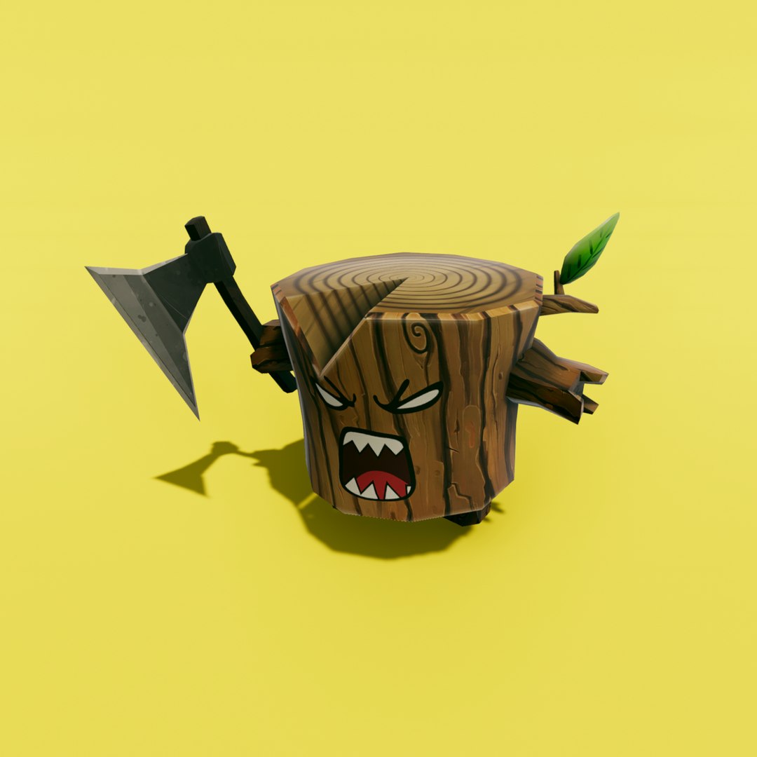 3D Angry Log Ready Model - TurboSquid 1446113