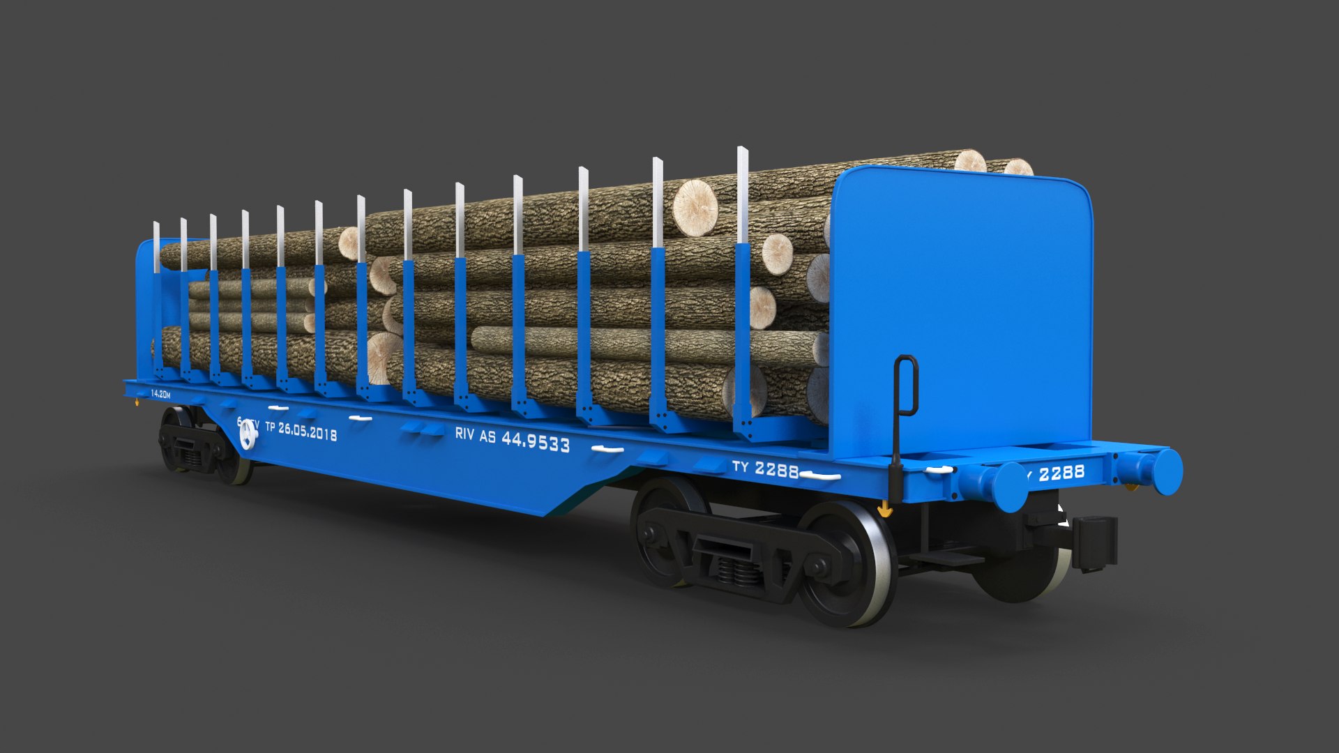 3D model Railroad Car Timber Transport - TurboSquid 1725627