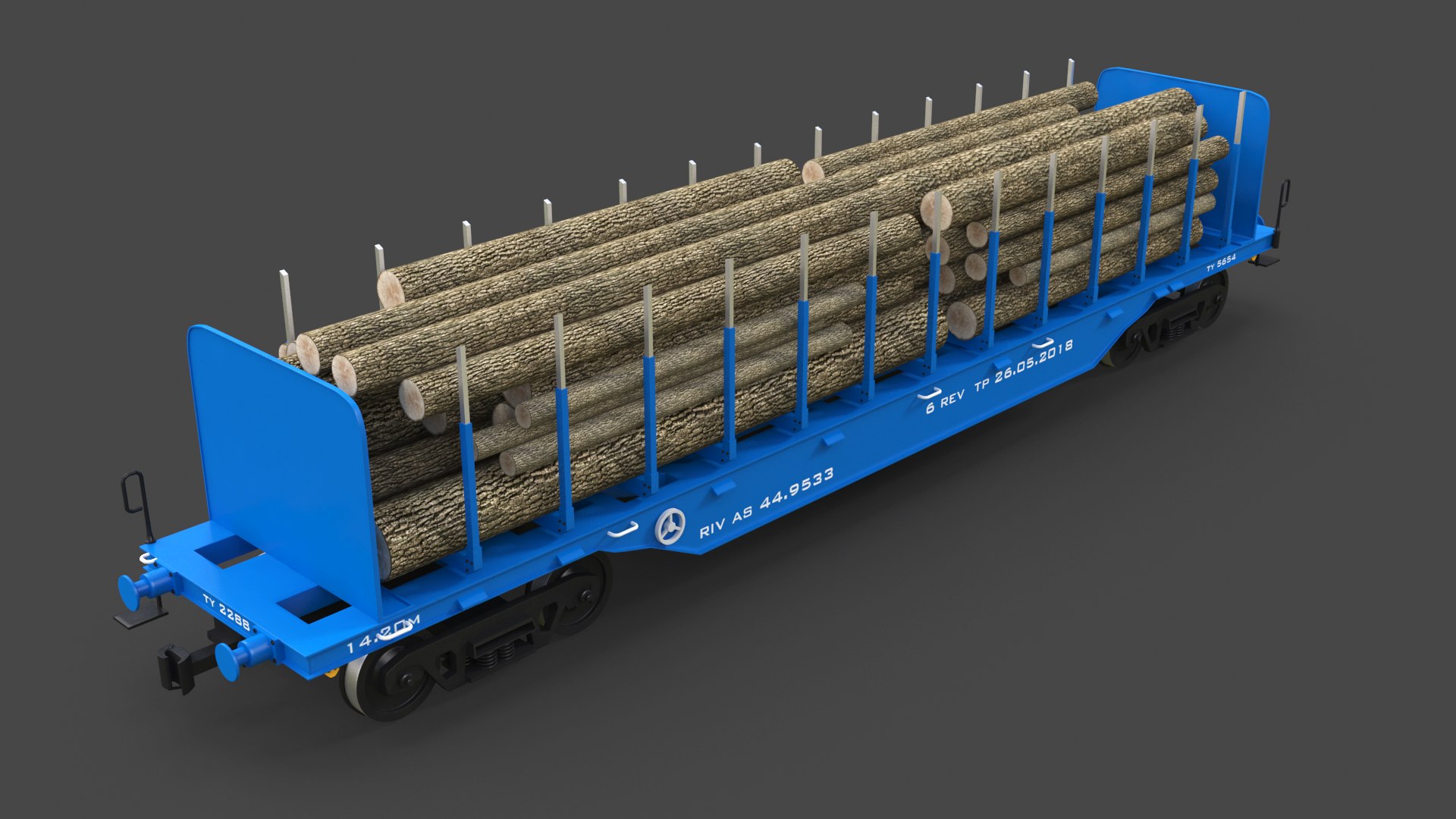 3D model Railroad Car Timber Transport - TurboSquid 1725627