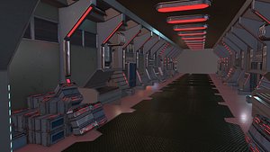 3D sci-fi corridor model