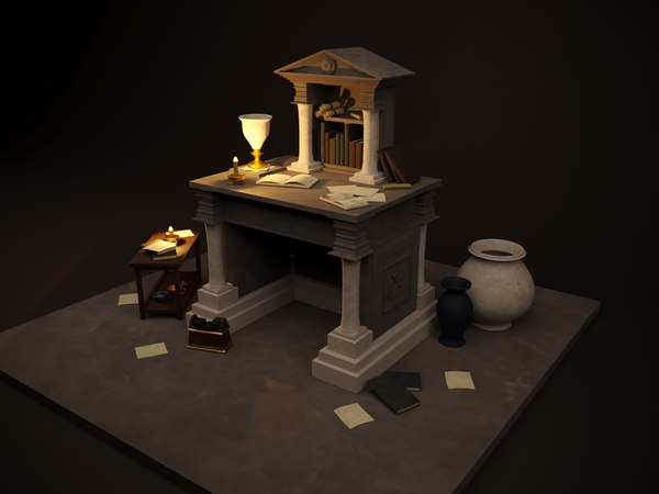 Ancient dilapidated historians desk low poly 3D 모델 - TurboSquid 2024116