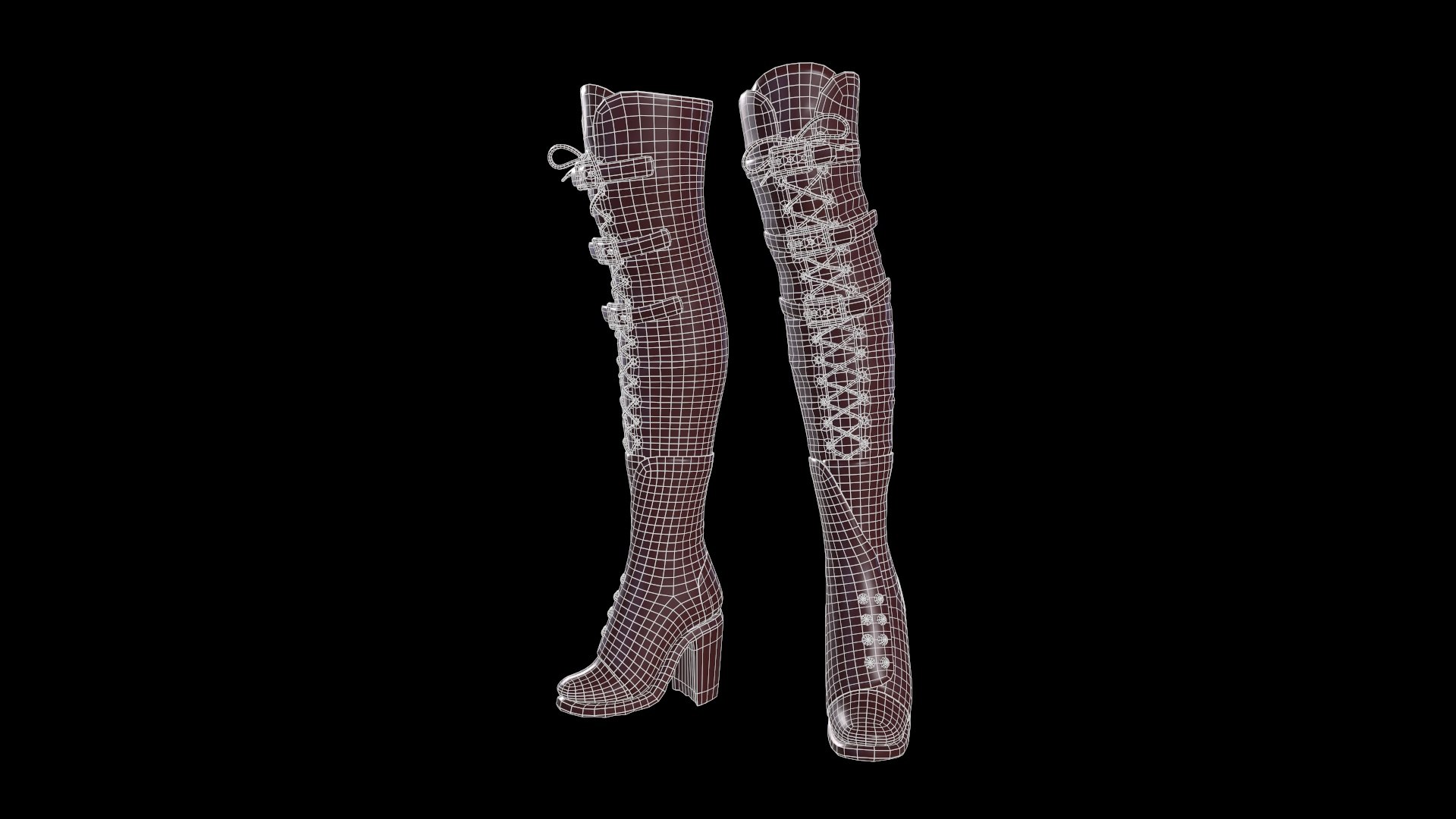 3D model Boots Female - Basemesh - TurboSquid 1859926