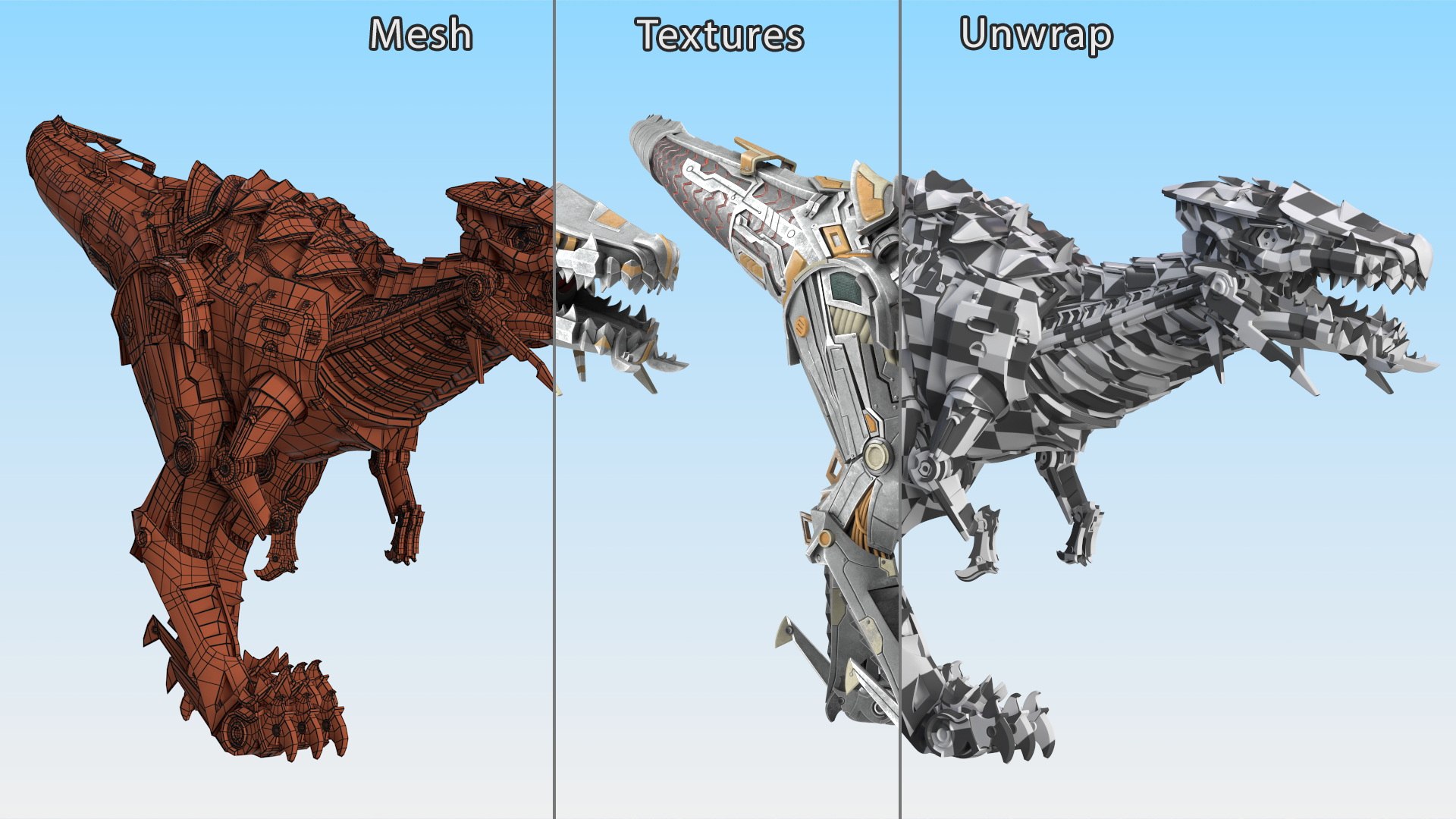 3D Mechanical Dinosaur Rex Attack Pose https://p.turbosquid.com/ts-thumb/pH/J4dwX8/EH/mechanicaldinosaurrexattackpose3dsmodel014/jpg/1717170933/1920x1080/fit_q87/92edb2992781e9f241e071743fad3b0c58da2588/mechanicaldinosaurrexattackpose3dsmodel014.jpg
