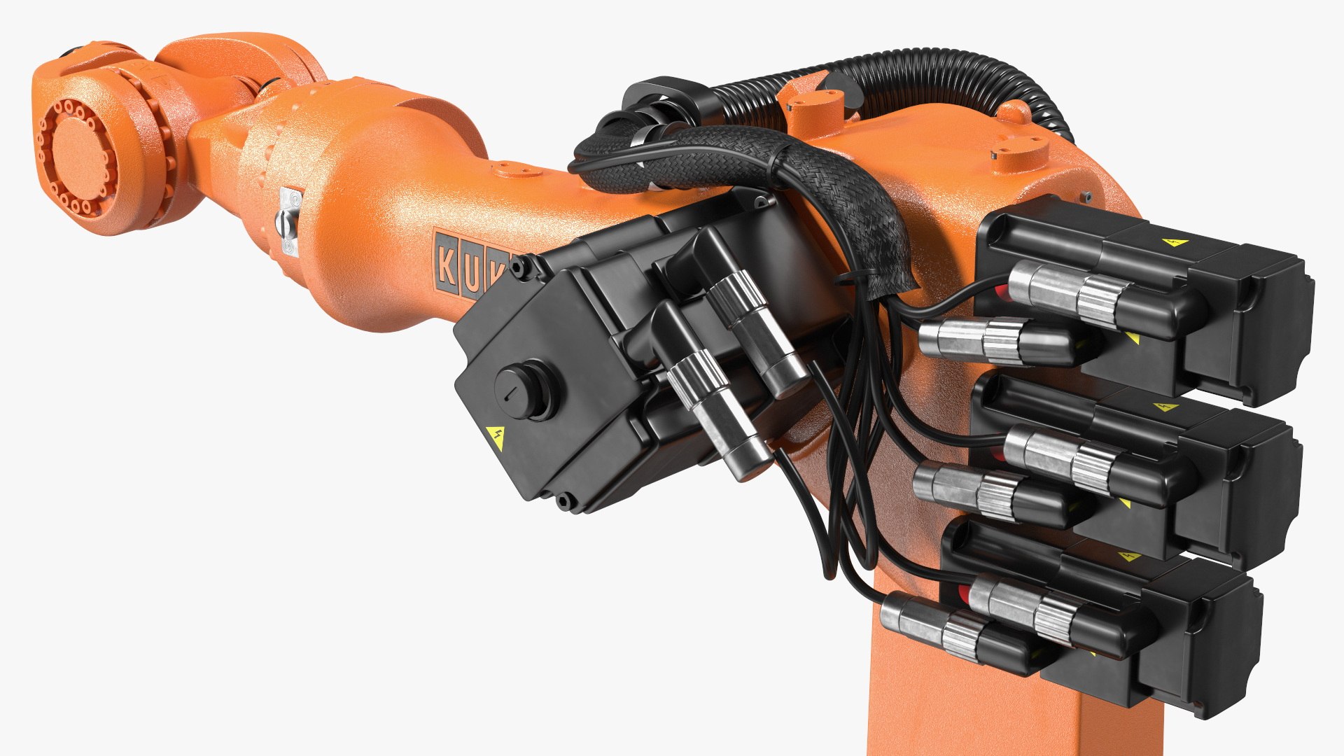 6-axis Robot Arm Kuka KR 16-3 model https://p.turbosquid.com/ts-thumb/pH/J8XDLU/dk/6axisrobotarmkukakr163mb3dmodel017/jpg/1707564917/1920x1080/fit_q87/2072843598d023a40c281373eedcefab6c770c7a/6axisrobotarmkukakr163mb3dmodel017.jpg