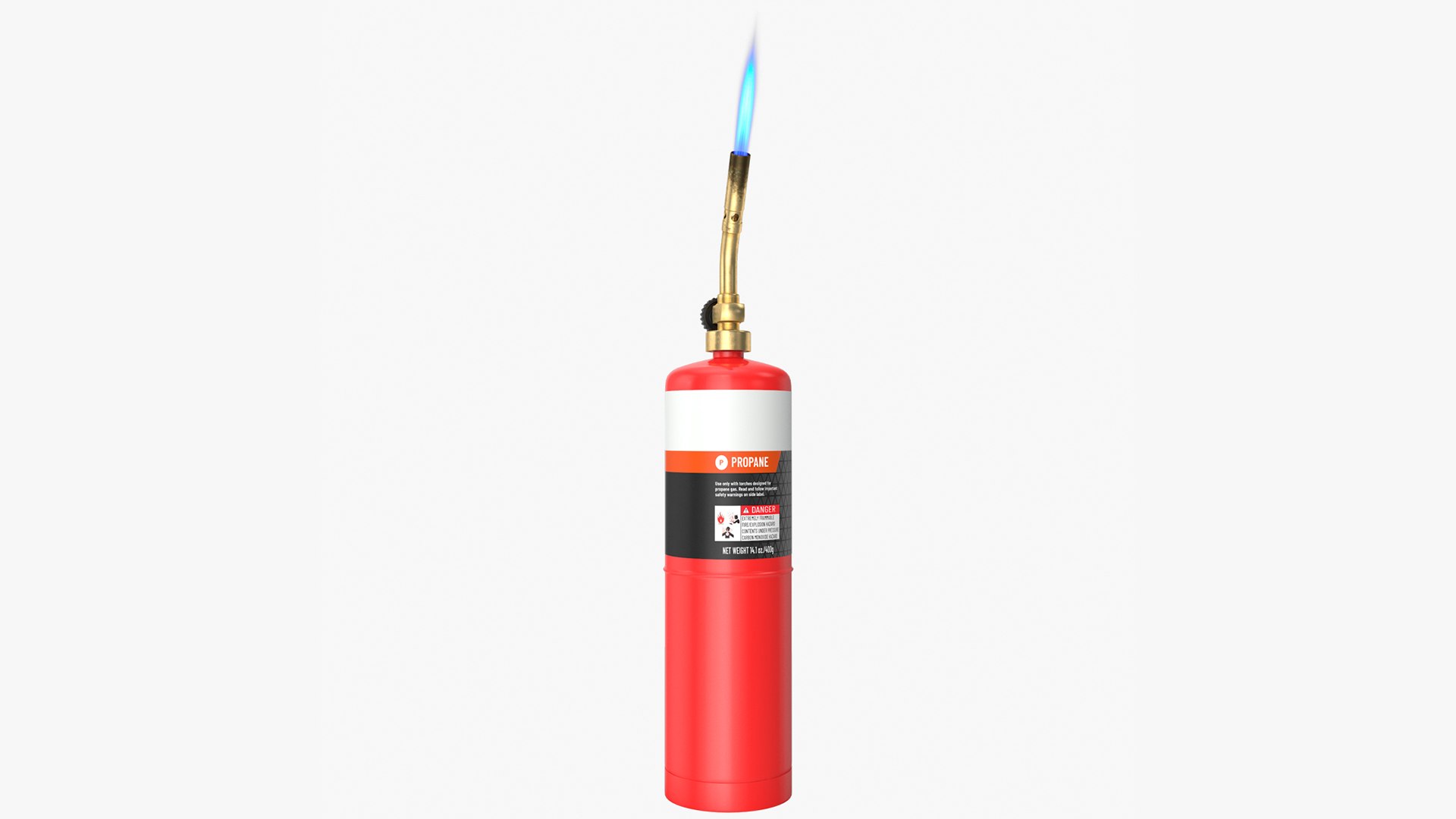 Pencil Tip Handheld Propane Torch with Cylinder Kit 3D model preview