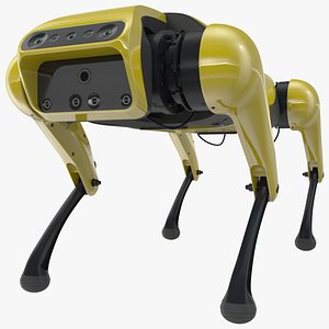 3D Dog Robot Yellow model