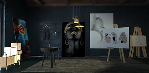 3D Art room interior 3d model