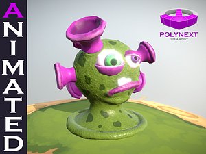 3D sucker virus bacteria aliens cartoon