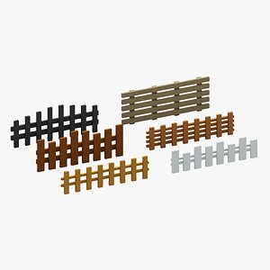 Wooden Fence Collection model