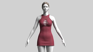 Girls Midi Dress 3D