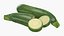 Fresh Green Zucchini Slices 4 3D model