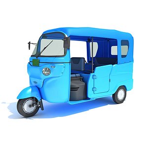 3D Electric 3 Wheeler Taxi Tuk Tuk model