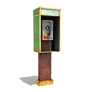 3d model low-poly phonebooth