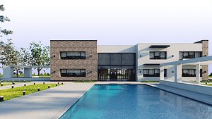 house residence pool 3d 3ds