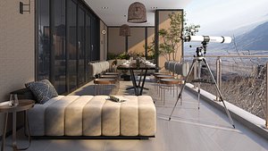Stunning balcony 3D model