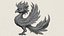 Fantasy-Feuervogel, druckfertiges 3D-Modell