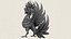 Fantasy-Feuervogel, druckfertiges 3D-Modell