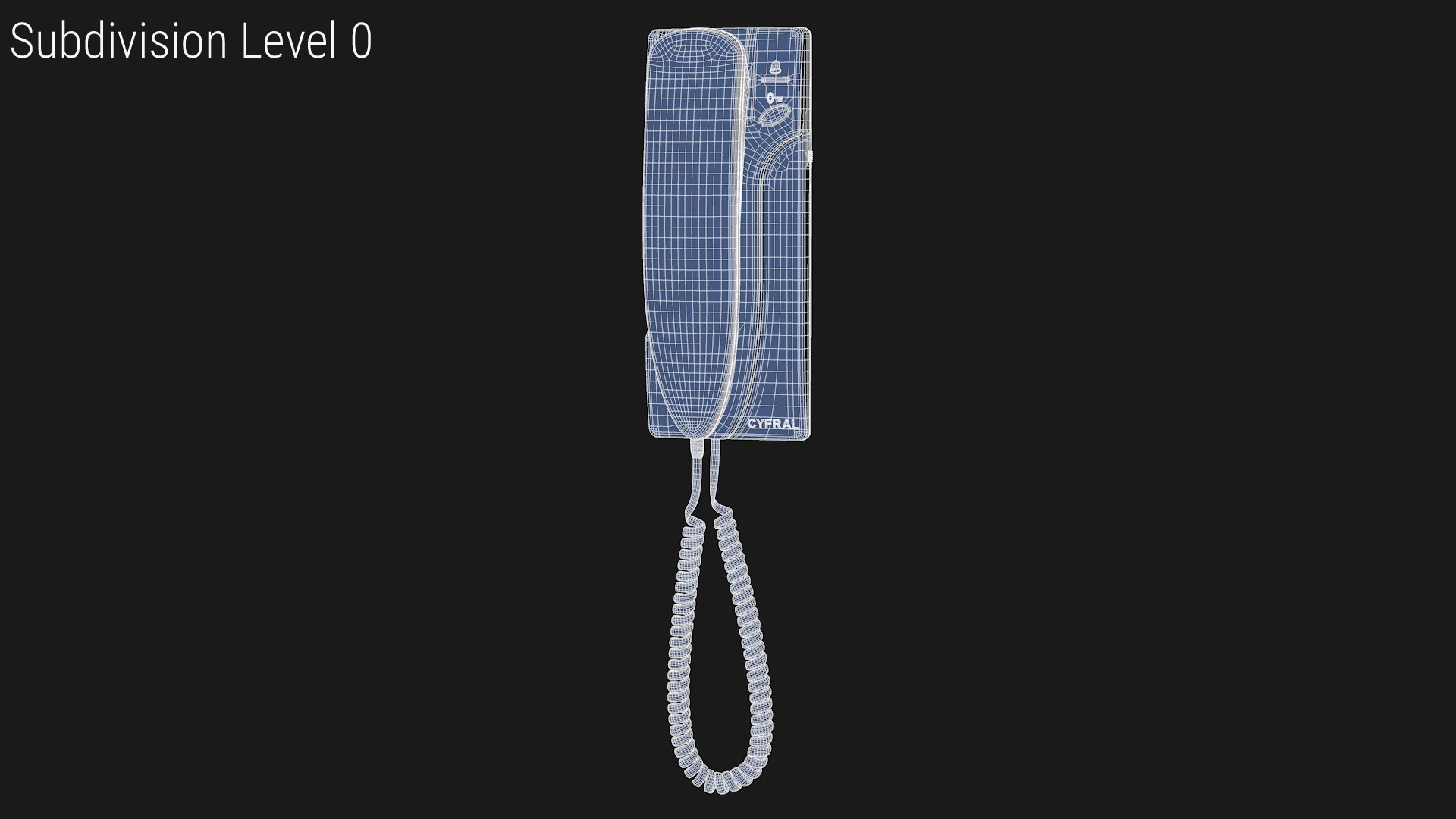 Audio Intercom Phone CYFRAL 3D model https://p.turbosquid.com/ts-thumb/pH/keBORd/kz/wireframe_01_0/png/1710881359/1920x1080/fit_q87/bad21f72259d483bd8b15971909dac5e56d5b8b5/wireframe_01_0.jpg