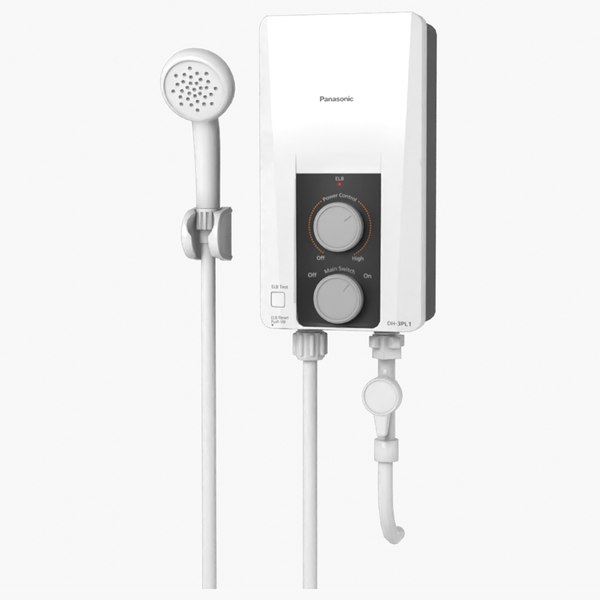 3D water heater shower TurboSquid 1679472