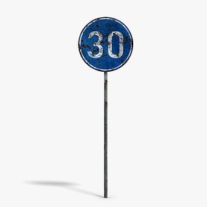 Damaged Mimimum Speed Sign