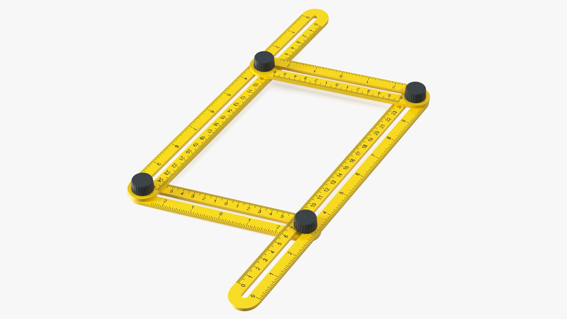 Adjustable Four Sided Folding Measuring Ruler 3D model preview