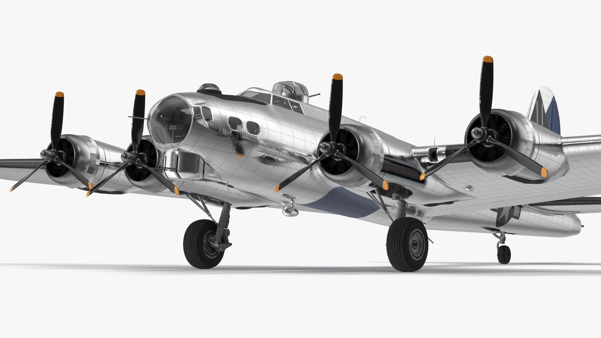 Boeing B-17 Propeller Aircraft Bomber 3D model preview