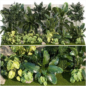 3D Garden of exotic and tropical palm plants 1273 model