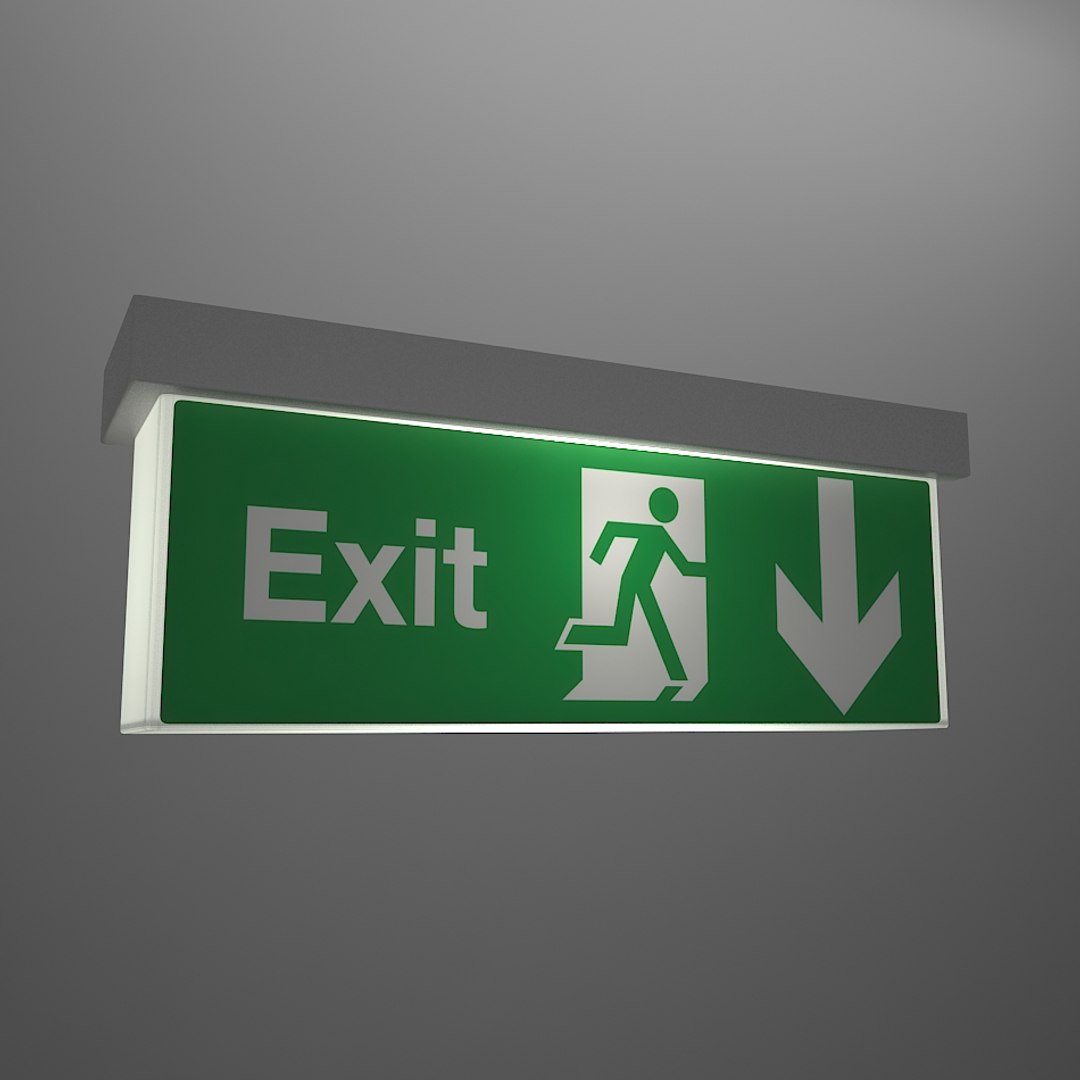 Emergency Exit Sign Light 3d Model