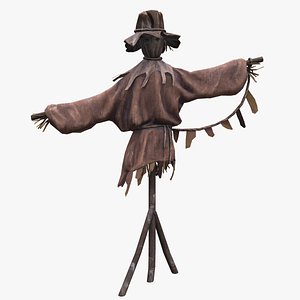 3D model Scarecrow Low-poly PBR