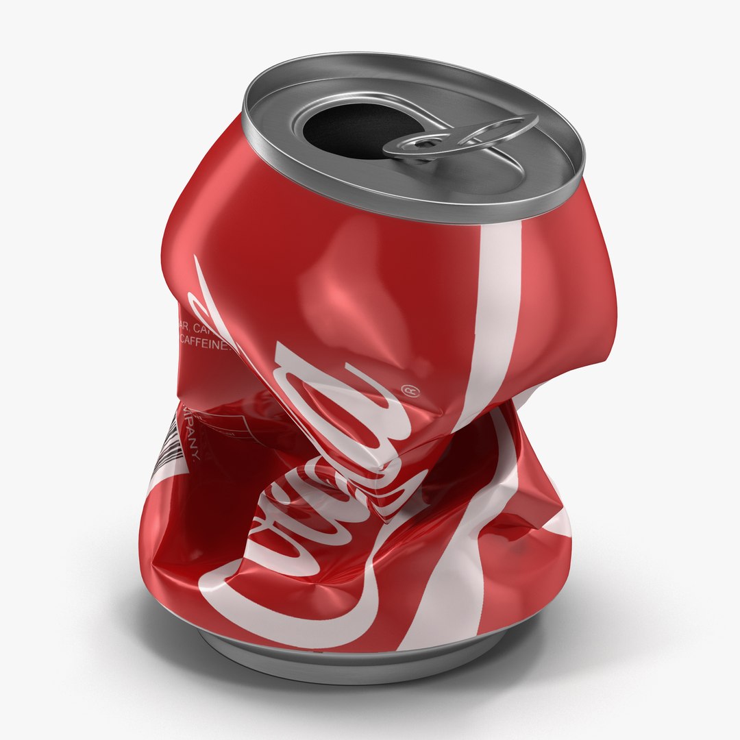 Crushed Soda Can 3 Coca Cola 3D model preview