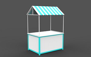 3D Wooden Food Stand 3D model model