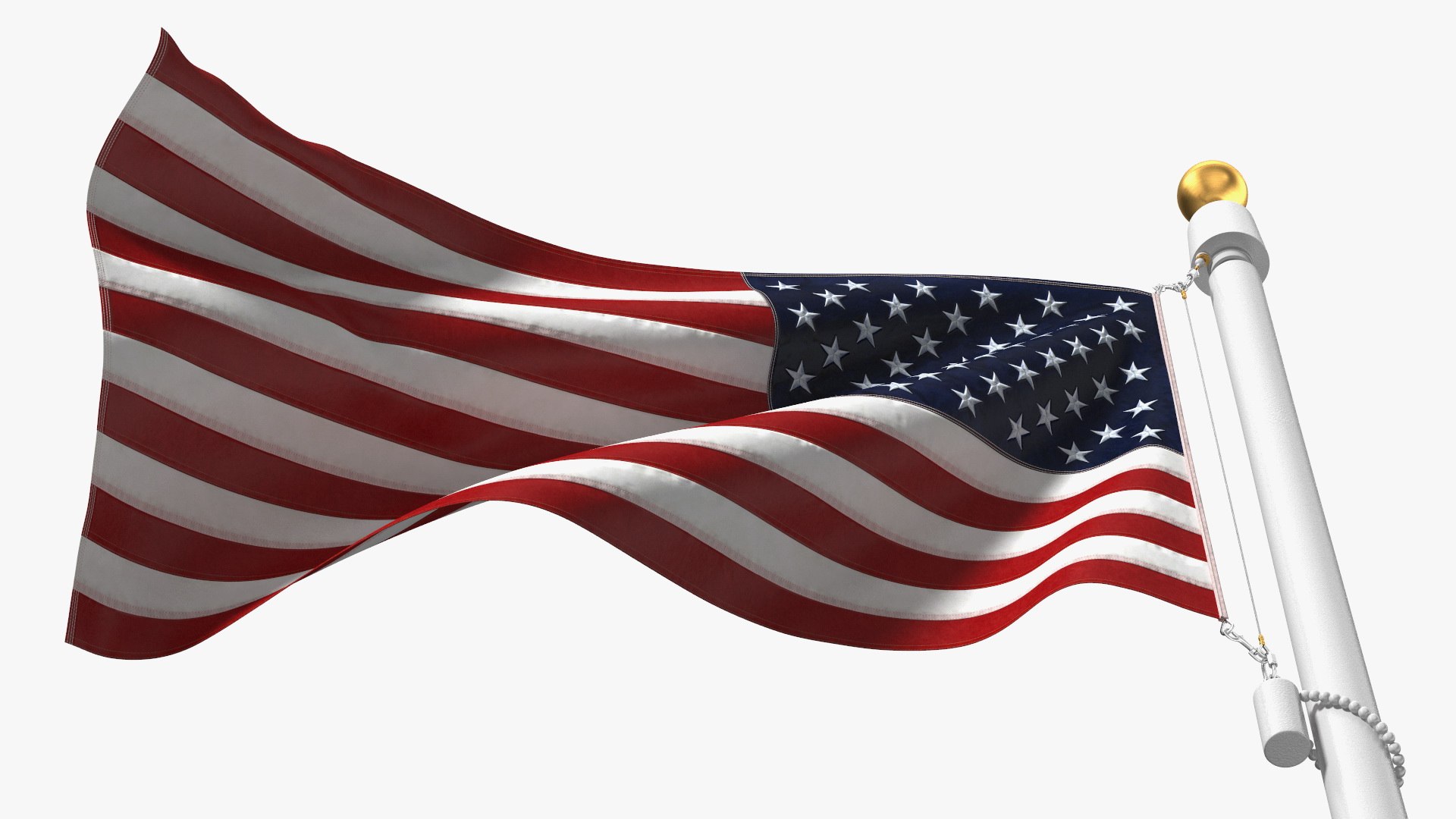 3D American Flag Waving Animated Model - TurboSquid 1980755