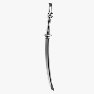 Gold Katana Pendant P19 3D print model 3D model