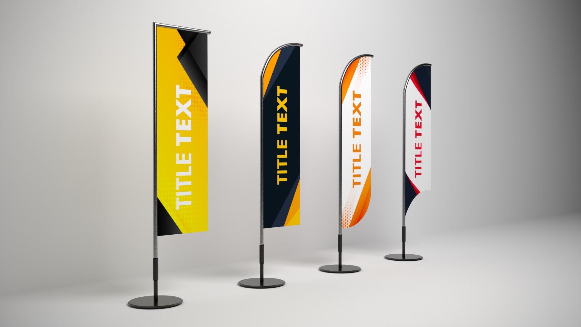 3D Banner Flags Low-poly Model - TurboSquid 2115497