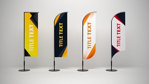 Banner Flags Low-poly