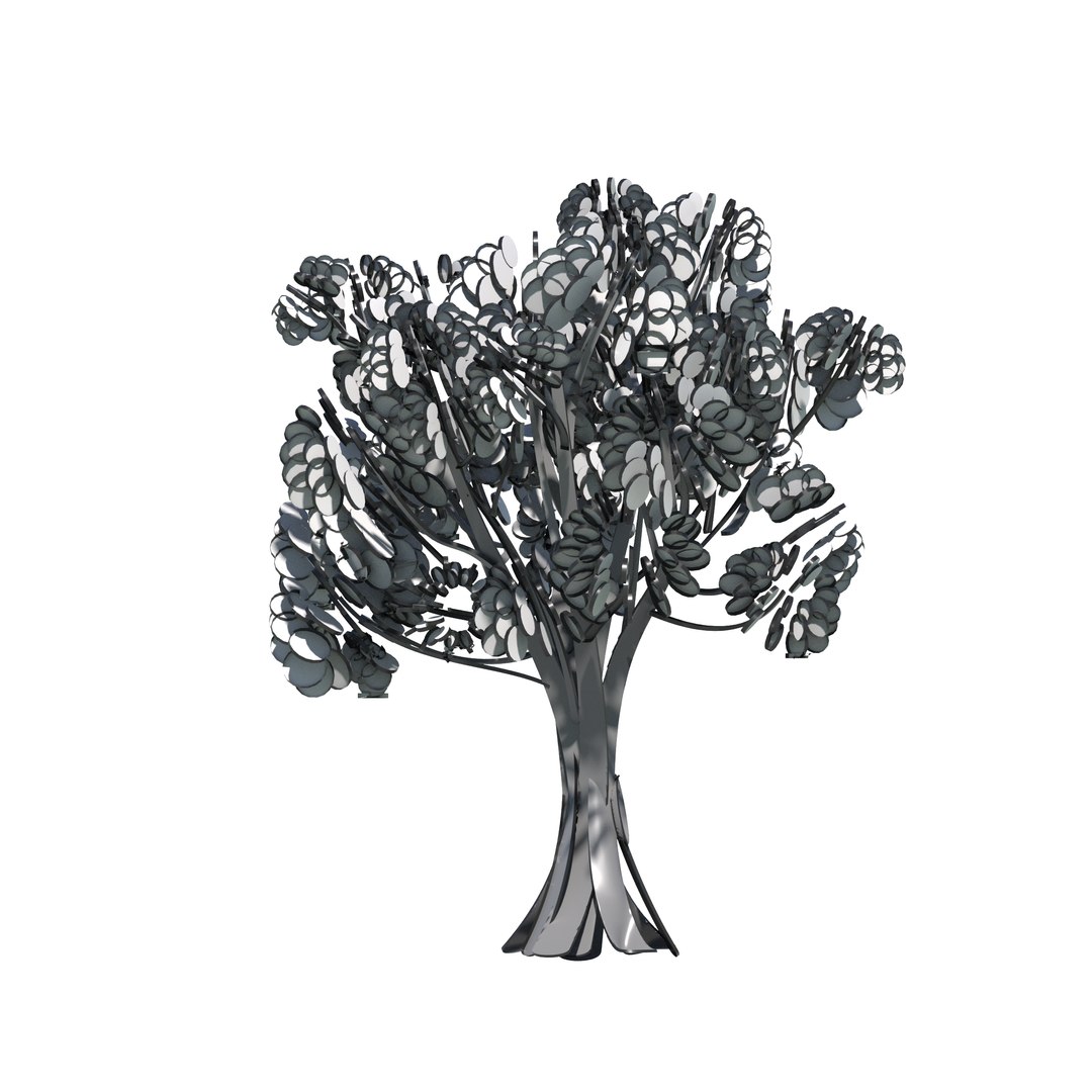 3D A Set Of 9 Stylised Tree Representation Of A Medium Sized Broadleaf ...